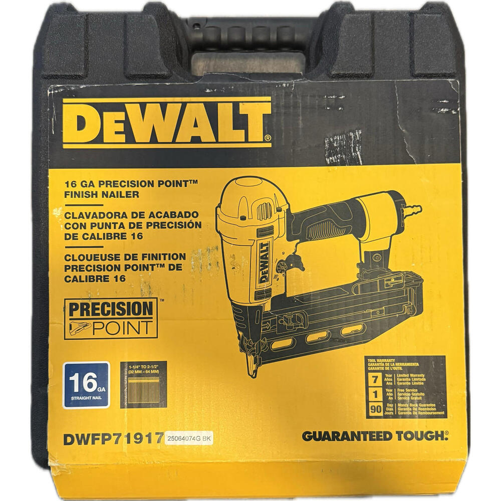 Dewalt DWFP71917 16 Gauge Precision Point Pneumatic Finish Nailer Kit NIB